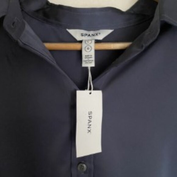 NWT Spanx Better Than Silk Button Down Shirt Large - Picture 4 of 5